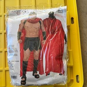 Charades Men's Spartan Warrior Costume - Red and Black